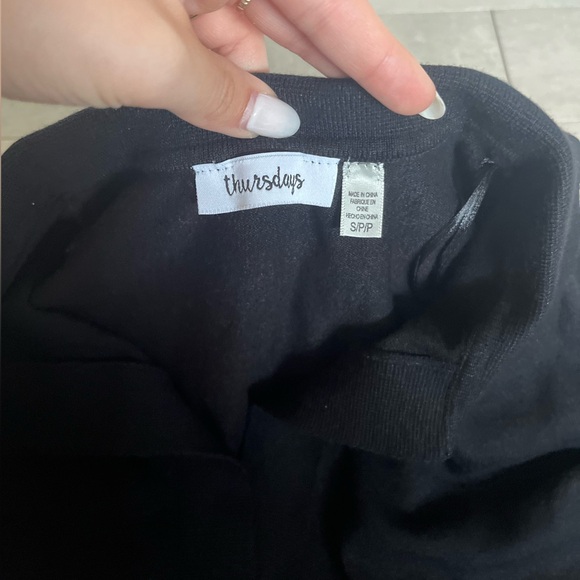 THURSDAYS collared black sweater (sS) - Picture 2 of 3